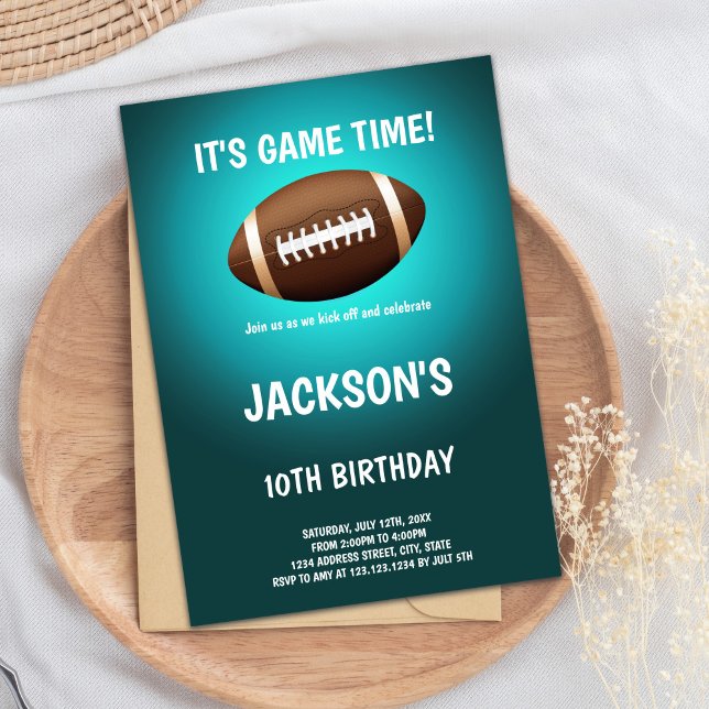 Green Light Football Invitations d'anniversaire (Green Light Football Birthday Invitations)