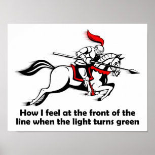 Green Light Knight Funny Poster