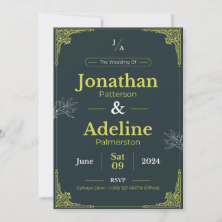 Green Lime Elegant Mariage Invitation