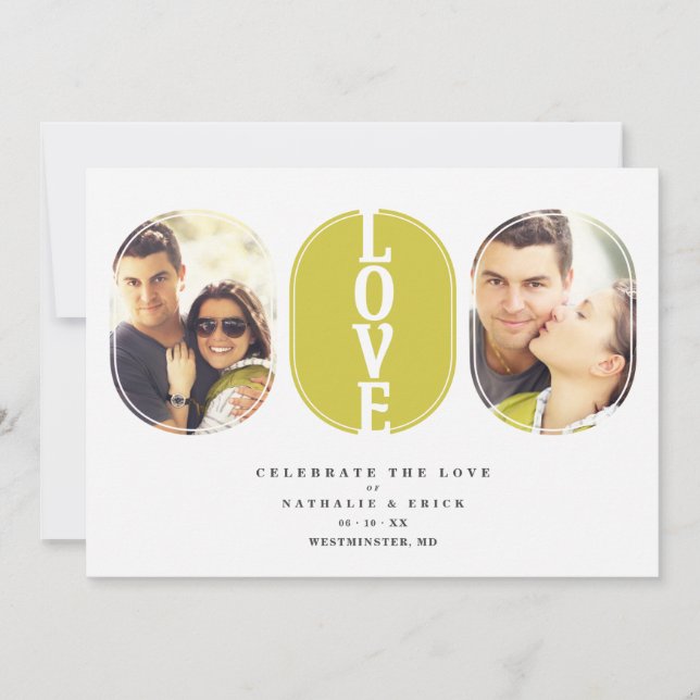 Green Love Citation Mariage 2 Photos Couple (Devant)