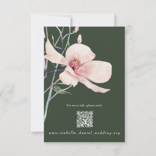 Green Magnolia Détails du Mariage Carte de boîtier
