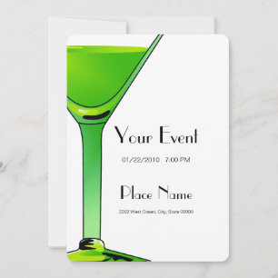 Green Martini Cocktails Invitation Modèle