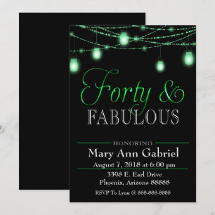 Green Mason Jars 40e anniversaire Invitation de fê