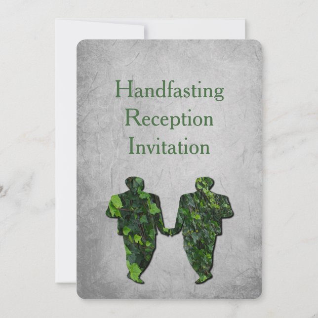 Green Men & Ivy Gay Handfast Réception Invitation (Dos)