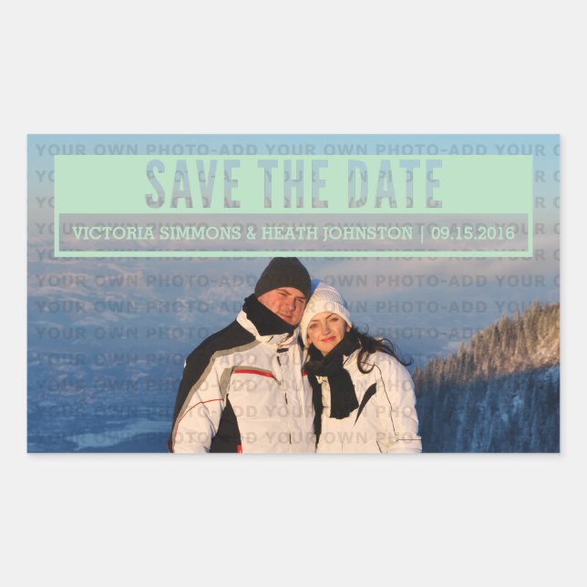 Green Modern Cut Out Enregistrer les stickers Date (Devant)