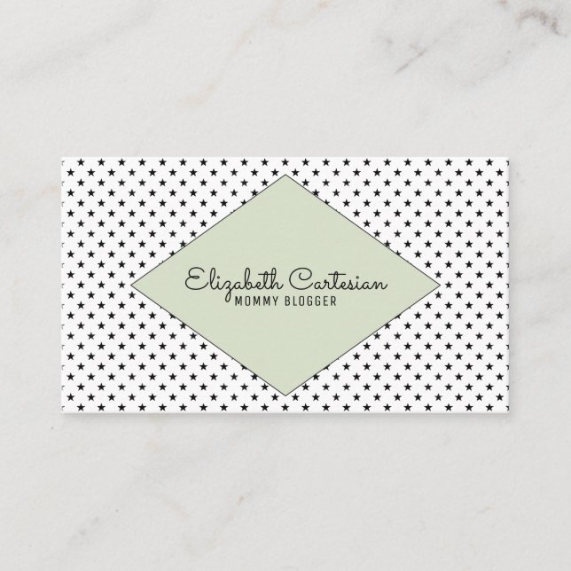 Green Modern Stars Carte de visite (Devant)
