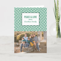 Green Modern Triangles Carte photo de vacances