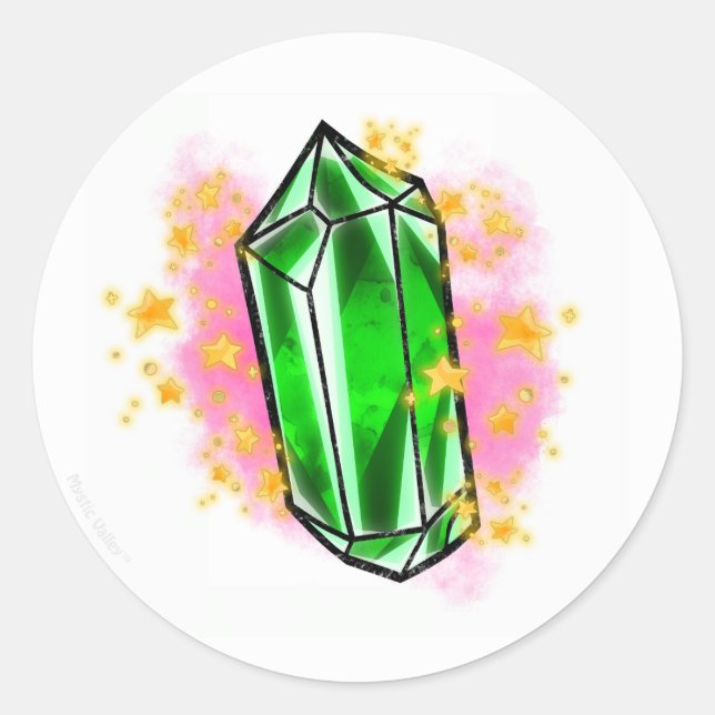Green mystical radiant gemstone sticker (Devant)