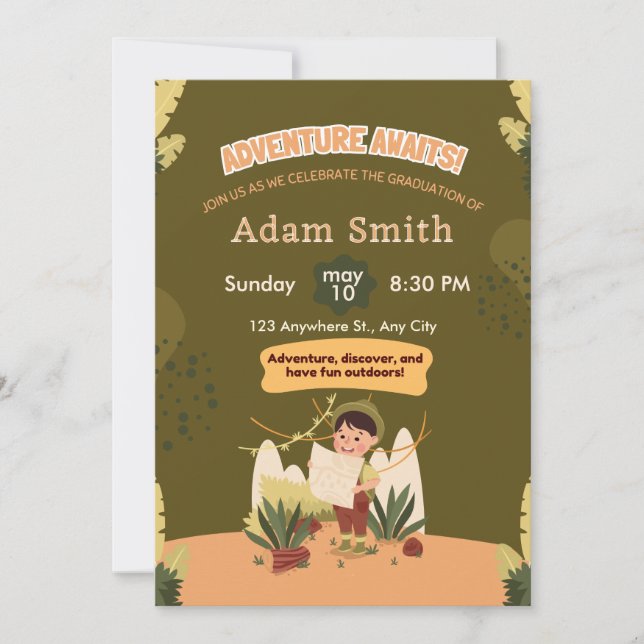 Green Nature Kindergarten Invitation (Devant)