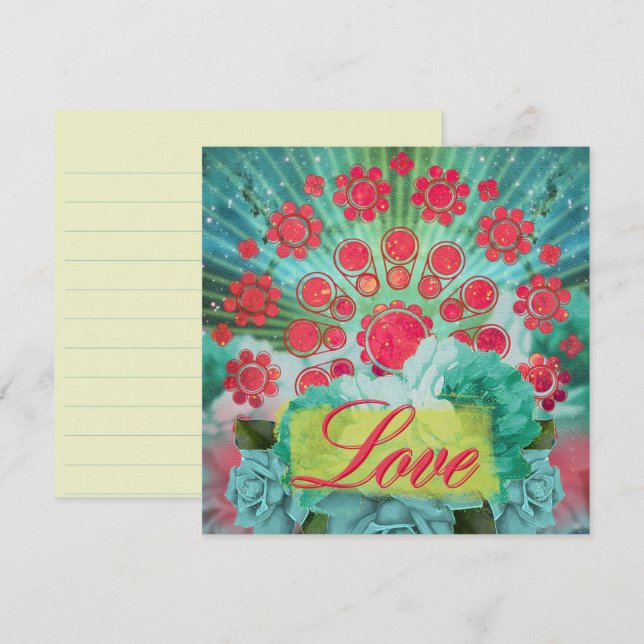 Green Nebula Mandala - Carte de voeux (Devant / Derrière)