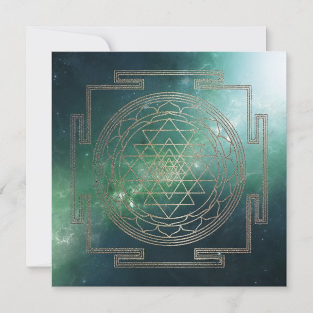 Green Nebula Sri Yantra - Carte de voeux (Devant)