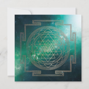 Green Nebula Sri Yantra - Carte de voeux