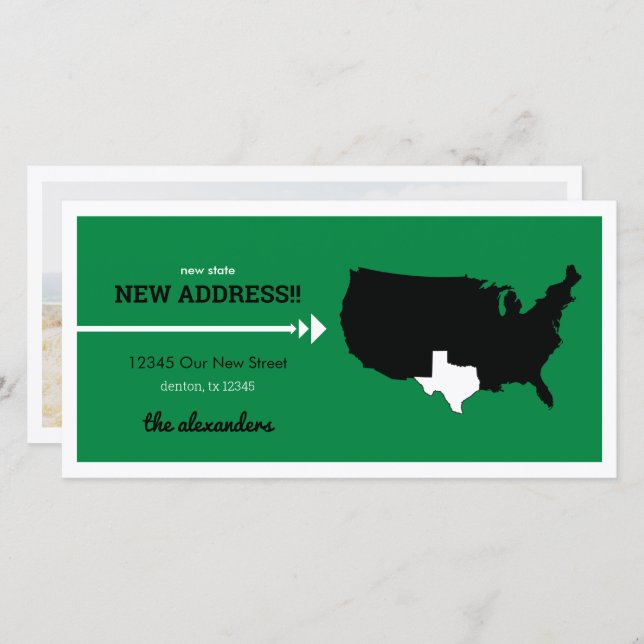 Green New State, New Address ! Texas Moving (Devant / Derrière)