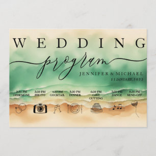 Green Ocean Beach Watercolor Programme de signatur