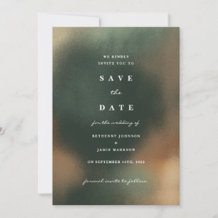 Green Ombre Boho Save the Date Invitation