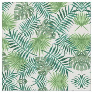 Green Palm Feuille Art Aquarelle Motif de tissu