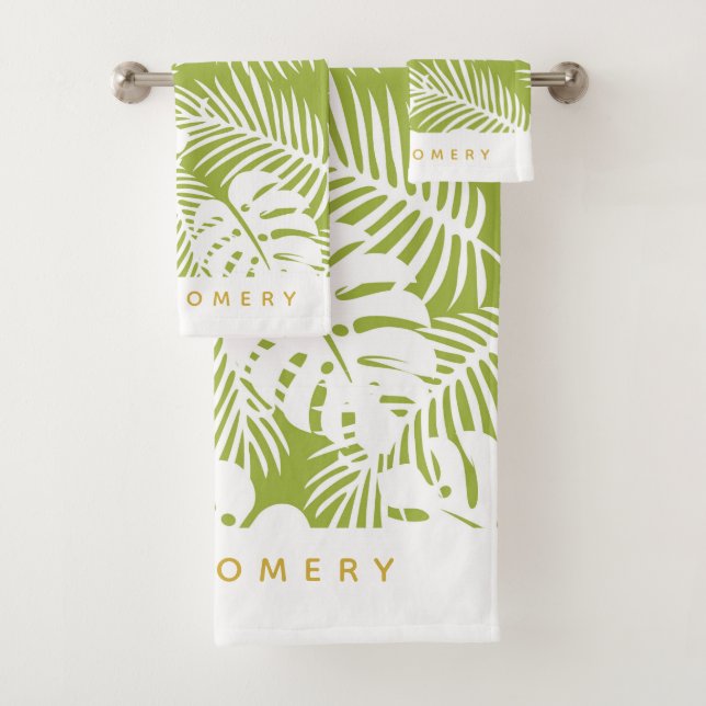 Green Palm Feuille Jungle Motif Personnalisé (En situation)