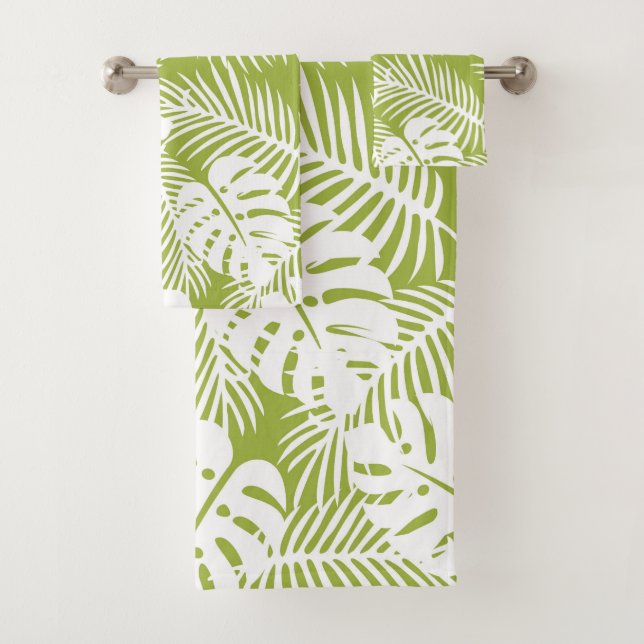 Green Palm Feuille Rainforest Motif (En situation)