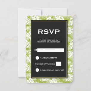 Green Palm Feuille Rainforest Motif mariage RSVP
