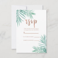 Green Palm Feuilles Tropical Elegance Réponse RSVP