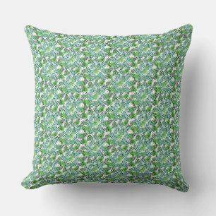 Green Palm Leaf Motif de l'île tropicale Coussin