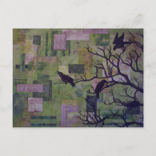 Green Patchwork Ravens carte postale multimédia mi