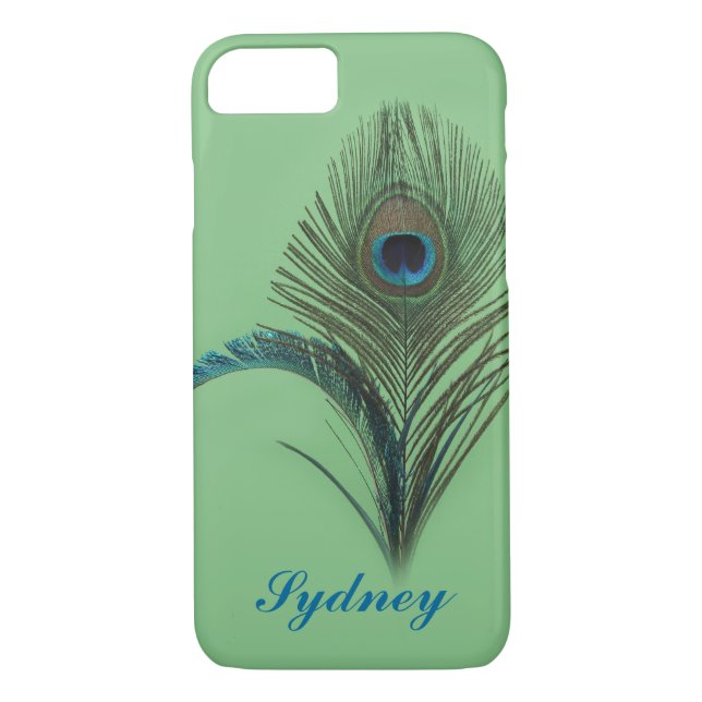 Green Peacock iPhone 7 Coque (Dos)