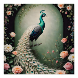 Green Peacock no 1 Poster brillant