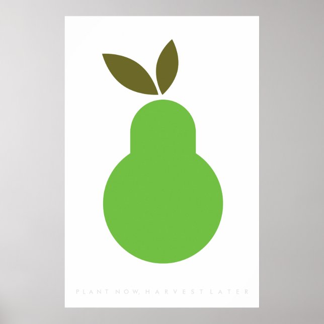 Green Pear Retro Poster 60's 70's Quote (Devant)