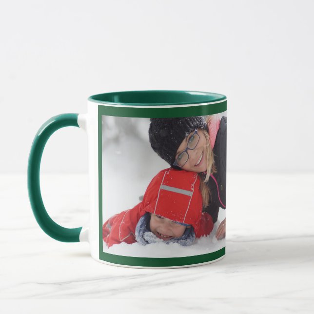 Green Personnaliser Modèle photo Cadeau Café Mug (Gauche)