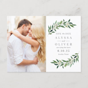 Green Photo Enregistrer La Date Carte Postale