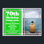 Green Photo Invitation de fête d'anniversaire 70th<br><div class="desc">Envoyez des invitations de fête à vos invités avec cette Green Photo 70th Birthday Party Invitation. Customisez avec les détails de votre fête et la photo préférée.</div>