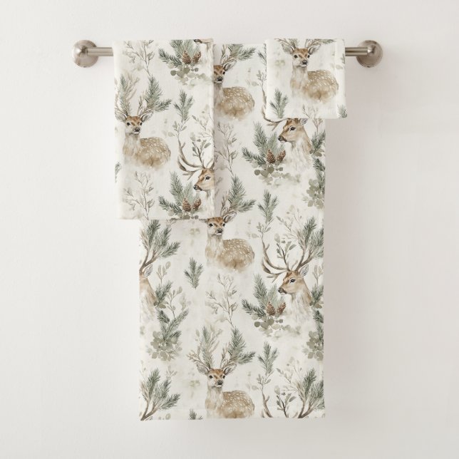 Green Pine Cones Deer Christmas (En situation)