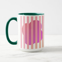 Green & Pink Stripe Simple Gift– Two-Tone Mug