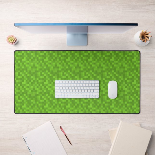 Green Pixel Pattern Retro 8-Bit Gaming (Bureau 1)