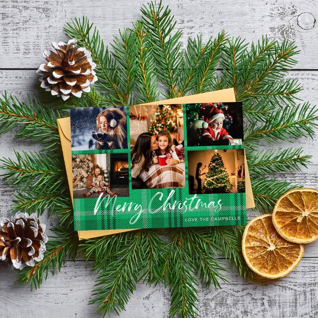 Green Plaid 5 Joyeux Noël Photo (Créateur téléchargé)