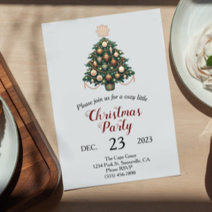 Green Plaid Invitation de Noël Hygge Scandinavie