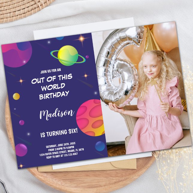 Green Planet Espace extra-atmosphérique Invitation (Green Planet Outer Space Birthday Invitations phot)