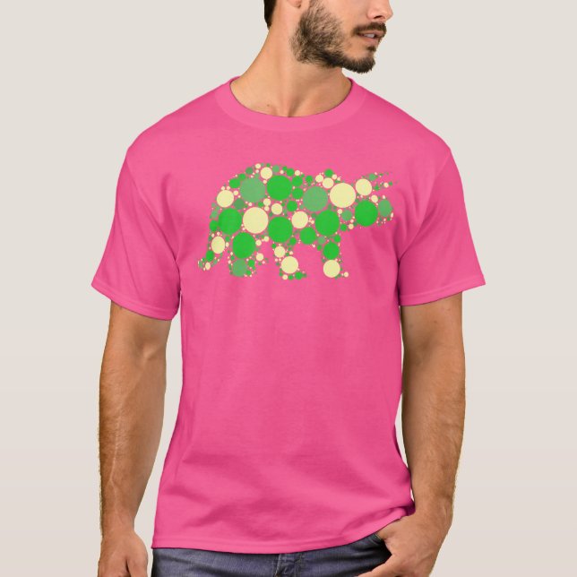 Green Polka Dot T Rex Dinosaur Tshirt Internationa (Devant)