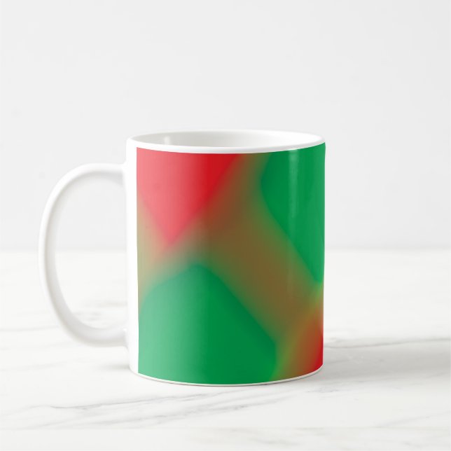 Green Red et Gold Résumé Conception Café Mug (Gauche)