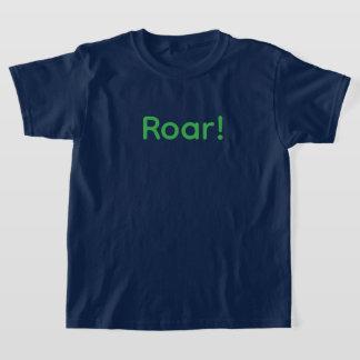 Green "ROAR!" Typography T-Shirt for Kids Fun Wild