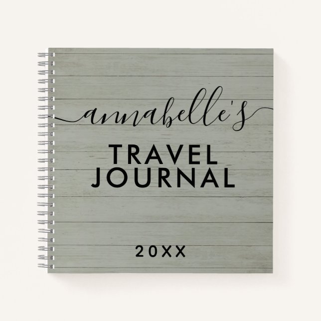 Green Rustic Camping Woods RV Travel Journal (Devant)