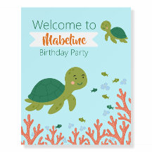 Green Sea Turtle & Reef Corals Anniversaire