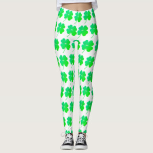 Green Shamrock St. Patricks Day Leggings irlandais