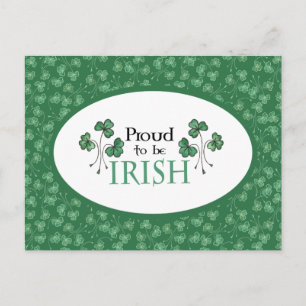 Green Shamrocks fiers d'être une carte postale irl