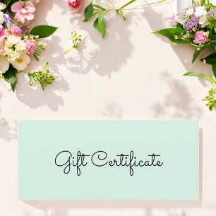 Green Simple Beauty Business Cadeau Certificat