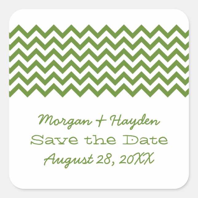Green Simple Chevron Enregistrer les stickers Date (Devant)