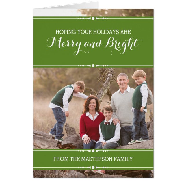 Green Simply Chic Carte photo de vacances (Devant)