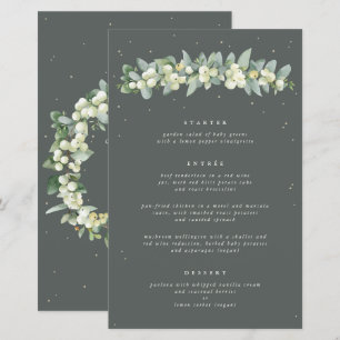 Green Snowberry+Eucalyptus 3 Parcours Menu Mariage