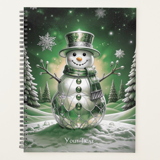 Green Snowman Snowflakes Holiday (Devant)